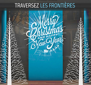 stickers vitrine merry christmas
