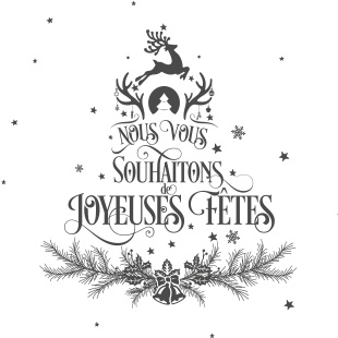 sticker vitrine Joyeuses ftes calligraphique