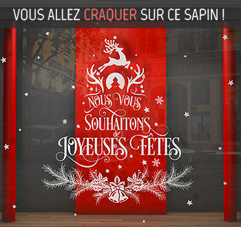 stickers vitrine sapin de nol