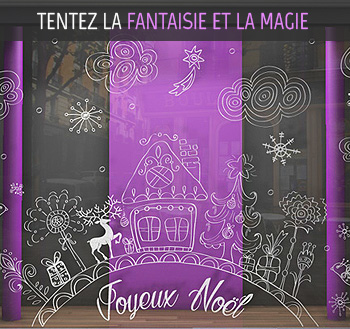stickers vitrine nol enfant