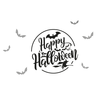 Happy Halloween rond chauves-souris