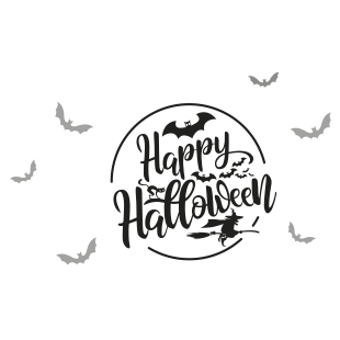  happy halloween rond chauves-souris