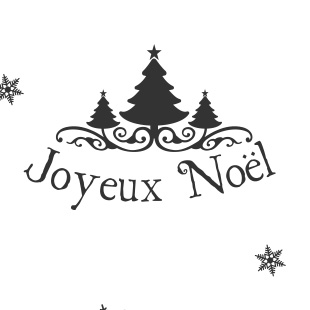  joyeux nol et 3 sapins