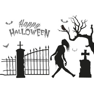  happy halloween cimetière mort vivant
