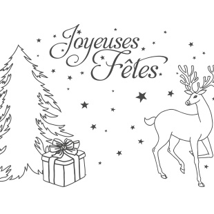 Joyeuses ftes - Sapin et cerf