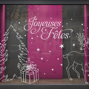 Joyeuses ftes - Sapin et cerf